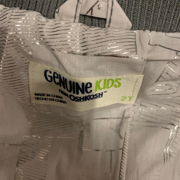 Boys Faux Gray Leather OshKosh moto jacket - Picture 4 of 7